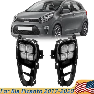 For Kia Picanto 2017-2020 LED DRL Fog Light Daytime Running Lights Driving Lamps - Picture 1 of 17