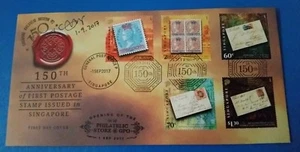 Singapore 150 Years Straits Settlements Stamps First Day Cover Autograph 2017 - Picture 1 of 1