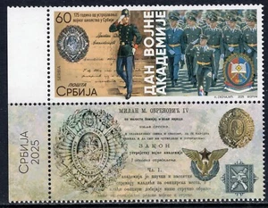 2303 - Serbia 2025 - Military Academy Day - MNH Set + Label - Picture 1 of 2