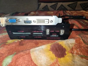 Carte MSI modèle R5450 + extension port lecteur de carte multi CF sm SD USB 1394 - Photo 1/8