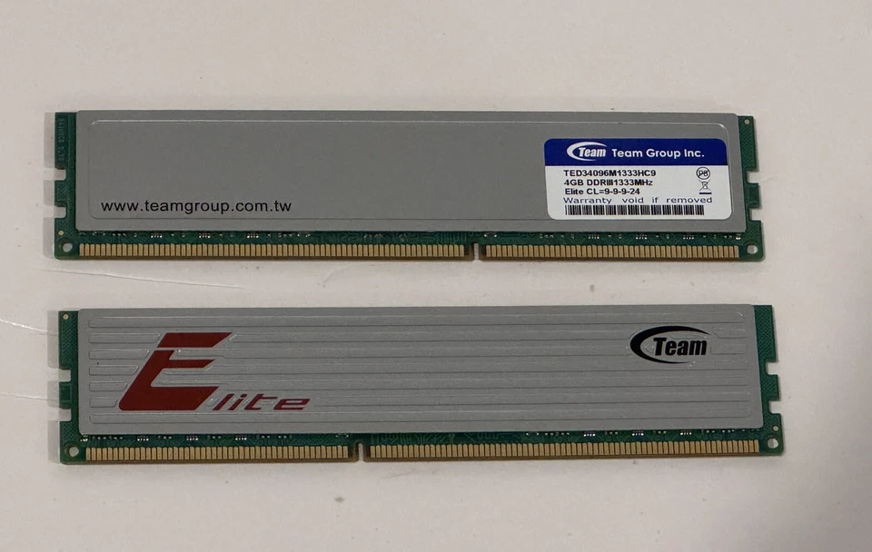 8GB | Team Group Elite 8GB (2x4GB) DDR3 1333MHz TED34096M1333HC9 Memory RAM - Image 1 of 1