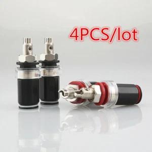 4PCS Speaker Binding Post Rhodium/Gold Plated Copper Banana Socket Terminal NEW - Picture 1 of 22