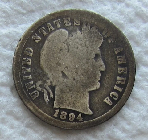 1894-O Barber Silver Dime Rare Key Date New Orleans Good Detail Obverse Cleaned Cover