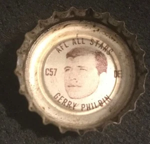 1964 COCA-COLA BOTTLE CAP AFL ALL STARS GERRY PHILBIN (JETS) #C57 - Picture 1 of 2