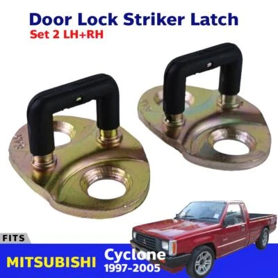 Door Lock Striker Latch Fits Mitsubishi L200 Triton Pickup UTE 1986-97 Set 2 New - image 1 of 4