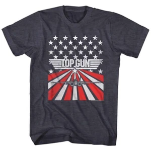 Camiseta para hombre Top Gun con logotipo de película F14 Fighter Jet America Flag Strip - Imagen 1 de 5