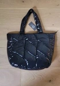 ๐ Vince Camuto Black Quilted Nylon Puffy Tote/shoulder Bag Weekends Beach Light - Picture 1 of 8