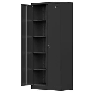 Metal Storage Cabinet with Adjustable Shelves and Locking Doors for Home Garage - Picture 1 of 12