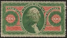 1864 US Inter. Revenue George Washington $200 Green & Red, Scott R102c, VF Fresh