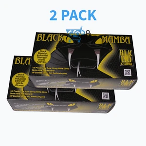 2 Boxen schwarze Mamba Handschuhe super starkes Nitril Gr. XL (200 Stück) - Bild 1 von 6