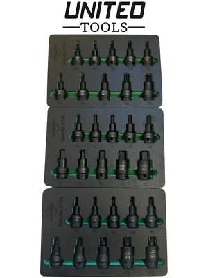 Industrial 30pc ￼IMPACT HEX & TORX & Splines BIT SOCKET SET Long Shallow 1/2"dr - Image 1 of 4