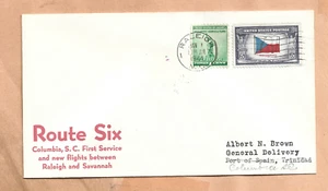FIRST FLIGHT  ROUTE 6 RALEIGH N.C TO COLUMBIA S.C JAN 1,1944  BROWN - Picture 1 of 1