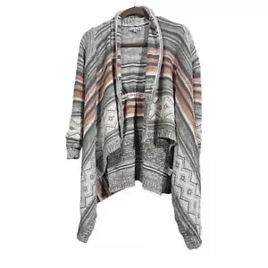 Crave Fame Cardigan Sweater Almost Famous Juniors Knit Waterfall Long Sleeve Sma - Picture 1 of 11