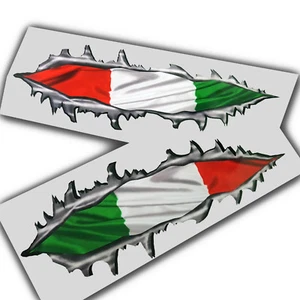Torn metal Italian flag Motorcycle graphics stickers decals suit Aprilia x 2 - Picture 1 of 3