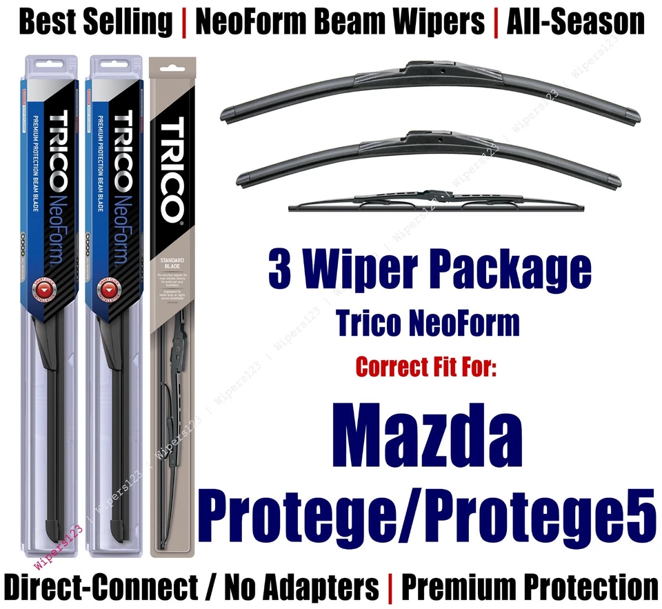 Передние и задние дворники NeoForm 2002-2003 Mazda Protege/Protege5 16210/190/30130 упаковка 3 шт. - Изображение 1 из 1