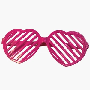 Pink Heart Slotted Shutter Glasses Costume Novelty Love Valentine Pinkoween - Picture 1 of 4