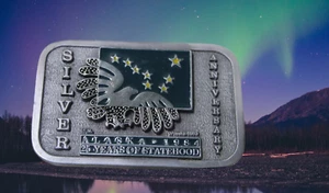 Alaska 25th Silver Anniversary Belt Buckle Eldon 1st Edition northern lights - Picture 1 of 4