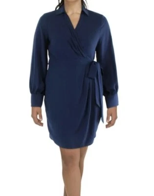 NWD Lauren Ralph Lauren Womens Office Above-Knee Wrap Dress, Navy Size 14 - Image 1 of 3