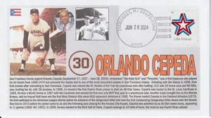 6° Cachets Orlando Cepeda Baseball SF Giants Puerto Rican Hall of Famer - Picture 1 of 1