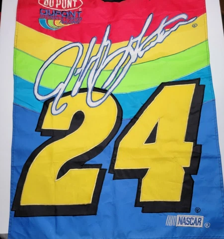 Nascar Jeff Gordon 24 Embroidered Autograph Flag Garden Dupont Motorsports Logo Cover