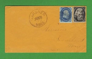 #86 1c Franklin Grilled & #73 2c Jackson MA Paid Cover w/ APS APEX Certificate - Picture 1 of 4