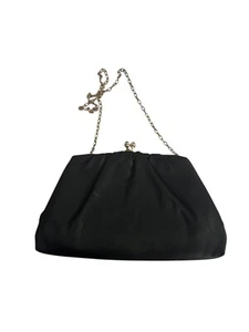 Vintage 1960s HL USA Black Handbag Original 60's Purse Harry Levine Design Get - Picture 1 of 7