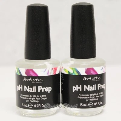 LOT 2 Artistic Nail Design Color Gloss pH Nail Prep (pH Bond) 03203 Primer 0.5oz