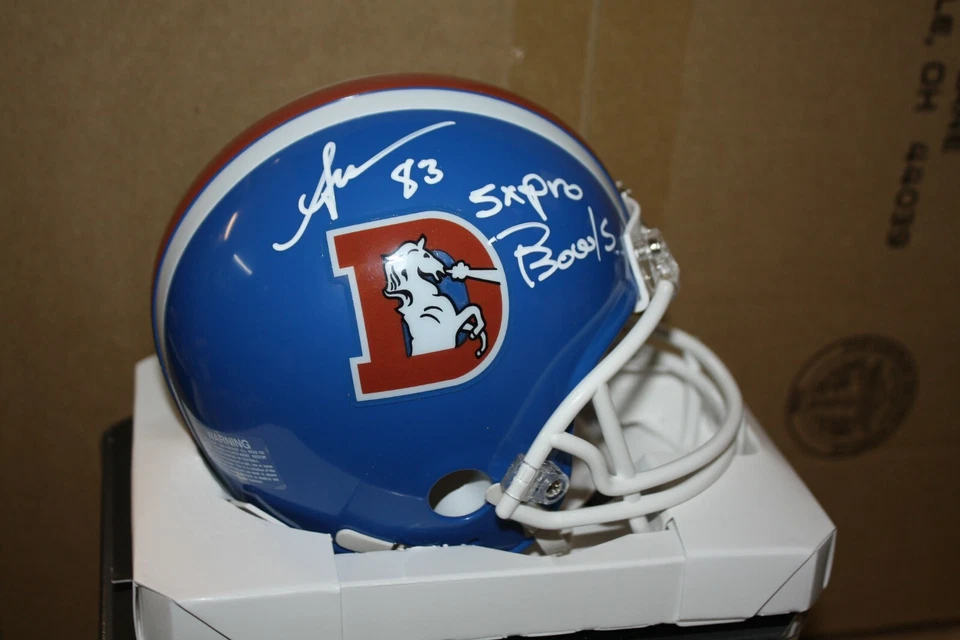 MINI CASCO RETRO FIRMADO DENVER BRONCOS ANTHONY MILLER #83 WR 5X PRO BOWL Foto 1 de 1