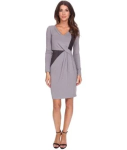 $168  NYDJ Women's Sahara Heather Grey Gray Dress Slimming Long Sleeve - Picture 1 of 3