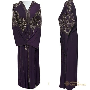 Modest Women Abaya Farasha Jalabiya Arab Dress With Stone Works - Picture 1 of 3