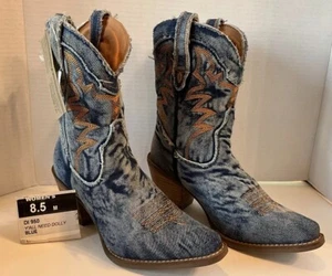 Dingo Ladies Y'all Need Dolly Blue Jean Western Cowboy Boots DI 950 Womens 8.5 M - Picture 1 of 13