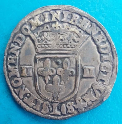 Henri IV , 1/4 quart d'écu 1606 L Bayonne , très sympa ! - Photo 1/4