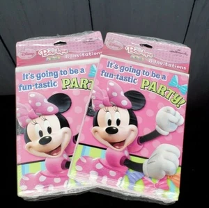 Disney Minnie Mouse Birthday Party Invitations Party Supplies Invites 16 Count  - Picture 1 of 6