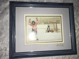 Rare JOHN NEWBY Frame/Matted FIRST GOAL Art PRINT Youth PEEWEE Amateur HOCKEY - Picture 1 of 20