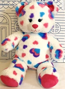 BUILD A BEAR Hearts A Plenty Peluche Rosa Blanco Amor Animal de Peluche Muñeca de Juguete - Imagen 1 de 12