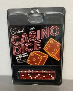 Vintage Crisloid Red Transparent Professional Game Dice New In Package 5 Dice - Picture 1 of 4
