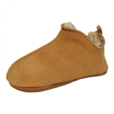 Sheepskin Kids Slippers - BALI Girls & Boys Merino Fur Shoes Cognac - Image 1 of 4