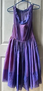 Vintage 50'S Lavender Purple&Pink Semi Sheer Chiffon Party Dress/Prom Dress S/M - Picture 1 of 10