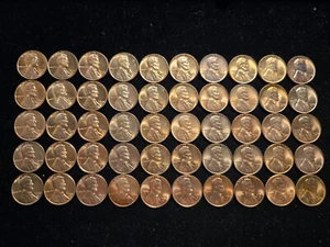 Roll of 1958-D UNC Red/RB Wheat Cents (Z-0803) - Picture 1 of 6