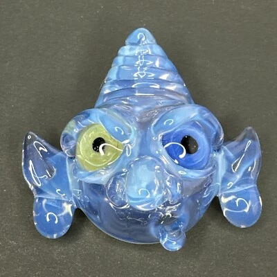 Colgante Duende de Vidrio Arte Hecho a Mano Azul Translúcido Soplado a Mano Borosilicato Embriagador Foto 1 de 4