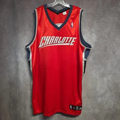 Vintage Adidas Authentic NBA Charlotte Bobcats Blank Orange Jersey Mens 56 3XL - Image 1 of 4