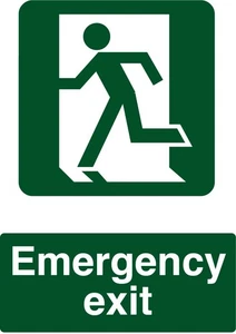 Fire Exit Door Left Green Fire Evacuation Signage Acrylic Or Vinyl Sign - Picture 1 of 2