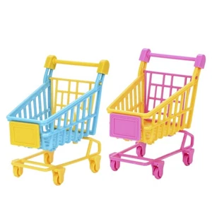 2 Stück Simulierter Handschub Einkaufswagen Mini Wagen Simulation Trolley Spielzeug - Bild 1 von 12