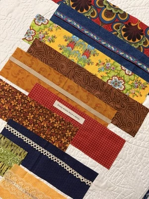 Colorful Bundle of Beautiful Fabric Strips & Trims for Slow Stitching Journals - Image 1 of 4