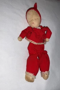 Bambola vintage Shackman che dorme 8” rossa giapponese LEGGI - Foto 1 di 14