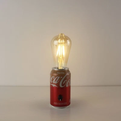 Беспроводная настольная лампа для коктейльной вечеринки банка с ванилью Coca Cola переработанная - Изображение 1 из 4