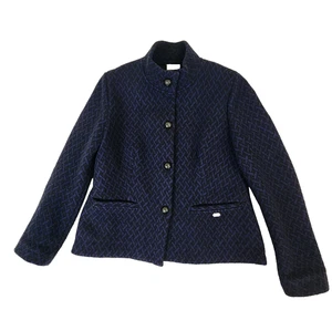 Chaqueta Geiger Austria Mujer Botón Frontal 100% Lana Pura Púrpura Negra Talla 42 #2195 - Imagen 1 de 20