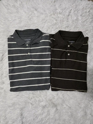 Camisa Harbor Bay Para Hombres XLT Alta Informal Rayas Manga Corta, Paquete de 2 unidades Foto 1 de 4