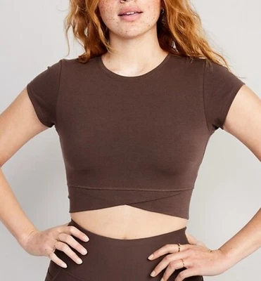old navy power chill Brown Crop Top Activewear Women XL - Image 1 of 4