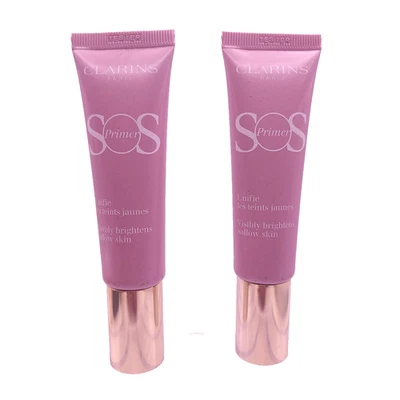 LOT OF 2 Clarins SOS Face Primer LAVENDER Brightens Sallow Skin 1oz each - Image 1 of 4